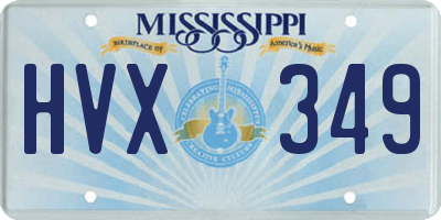 MS license plate HVX349