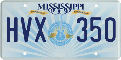 MS license plate HVX350