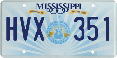 MS license plate HVX351