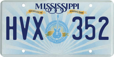 MS license plate HVX352