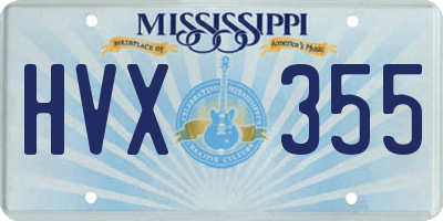 MS license plate HVX355