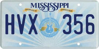 MS license plate HVX356