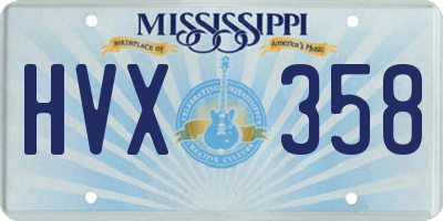 MS license plate HVX358
