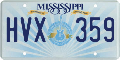 MS license plate HVX359