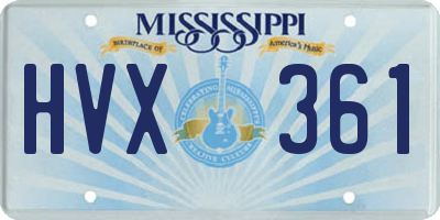 MS license plate HVX361