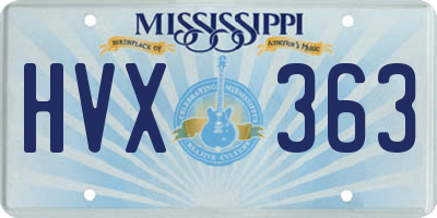 MS license plate HVX363