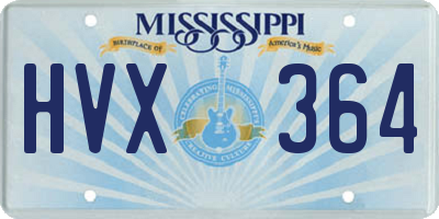 MS license plate HVX364