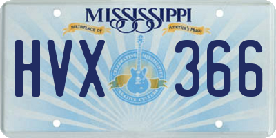 MS license plate HVX366
