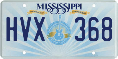 MS license plate HVX368