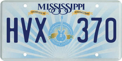 MS license plate HVX370
