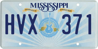 MS license plate HVX371