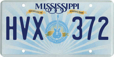 MS license plate HVX372