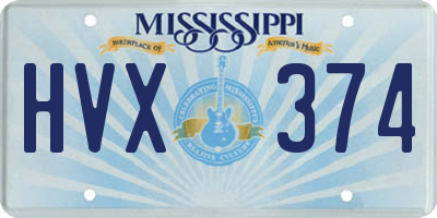 MS license plate HVX374