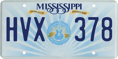 MS license plate HVX378