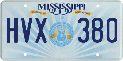 MS license plate HVX380