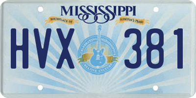 MS license plate HVX381