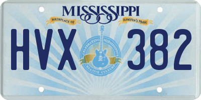 MS license plate HVX382