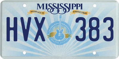 MS license plate HVX383