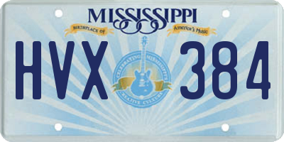 MS license plate HVX384