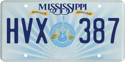 MS license plate HVX387