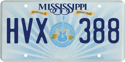 MS license plate HVX388