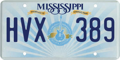 MS license plate HVX389