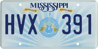 MS license plate HVX391