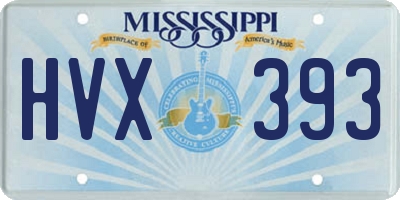 MS license plate HVX393