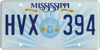 MS license plate HVX394