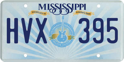 MS license plate HVX395