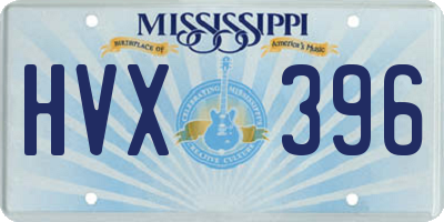MS license plate HVX396