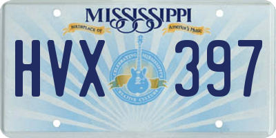 MS license plate HVX397