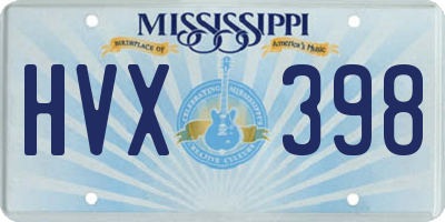 MS license plate HVX398