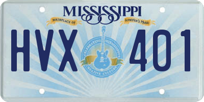 MS license plate HVX401
