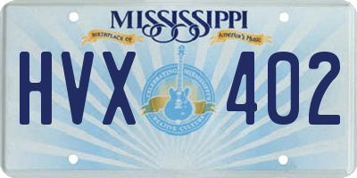 MS license plate HVX402