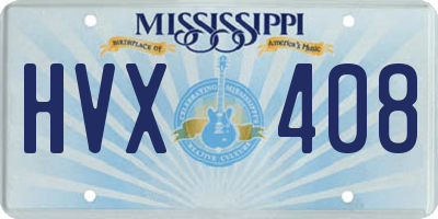 MS license plate HVX408