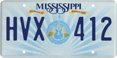 MS license plate HVX412
