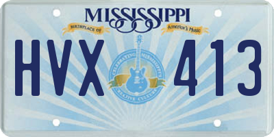 MS license plate HVX413