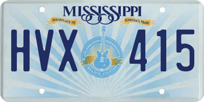 MS license plate HVX415