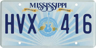 MS license plate HVX416