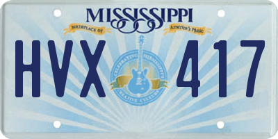 MS license plate HVX417