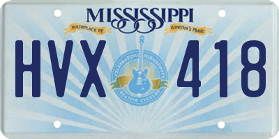 MS license plate HVX418