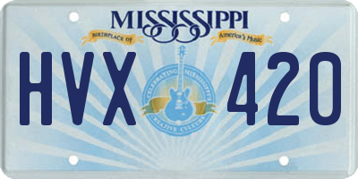MS license plate HVX420