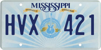 MS license plate HVX421