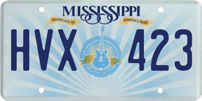 MS license plate HVX423
