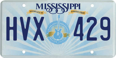 MS license plate HVX429