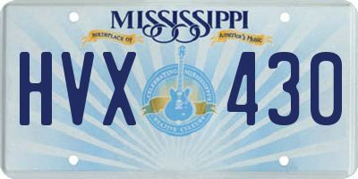 MS license plate HVX430