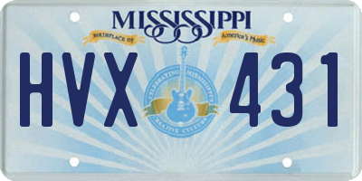 MS license plate HVX431