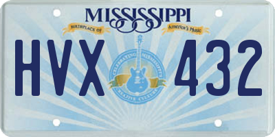 MS license plate HVX432