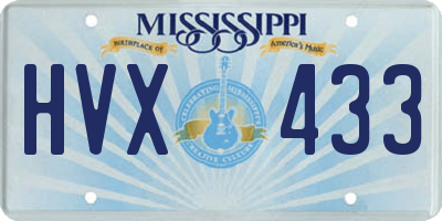 MS license plate HVX433